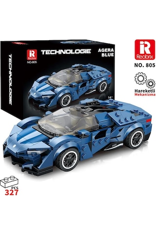 Reobrix Creator 805 Koenigsegg Agera Mavi Spor Araba Yaratıcı Yapı Blok Seti Building Blocks - 298 Parça