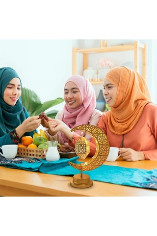 Bayram Dekorasyonu Işık Ay Ambiyans Lambası Döndürülebilir Diğer