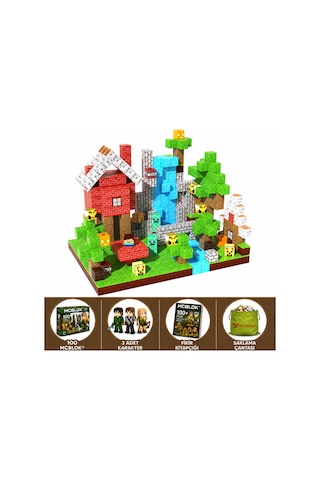 Minecraft Manyetik Orman Temalı Blok Oyuncak - 100 Parça