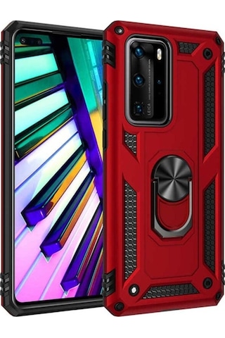 Huawei P40 Pro Kılıf Zore Vega Kapak Kırmızı