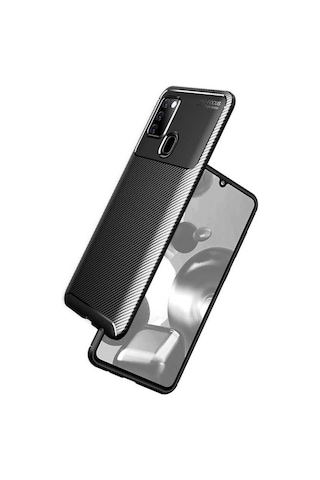 Samsung Uyumlu Galaxy A21S Kılıf Zore Negro Silikon Kapak-Kahverengi