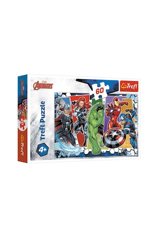Trefl Avengers Puzzle 60 Parça Lisanslı - 4 Yaş Üzeri Eğitici Çocuk Yapboz Oyuncak 33x22 Cm