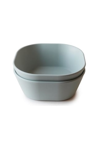 Mushie İkili Kare Yemek Kasesi - Sage Yeşil