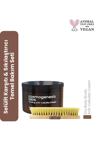 Cosmogenesis Labs Selülit Karşıtı ve Cilt Sıkılaştırıcı Temel Bakım Seti Vegan