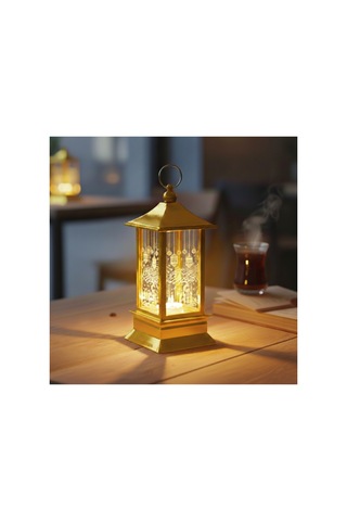 Ramazan Temalı Gold Kare Kubbe Led Lamba Belirtilmemiş