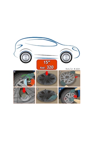 Sjs 320 15 Inç Jant Kapağı (Bombeli Model) Sks Üniversal