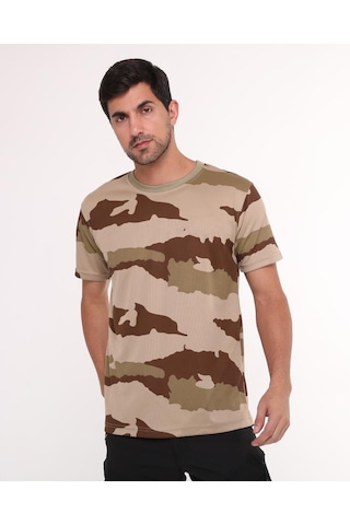 Sword Bisiklet Yaka Kısa Kollu Kamuflaj Erkek T-shirt Single Ç.kamuflaj