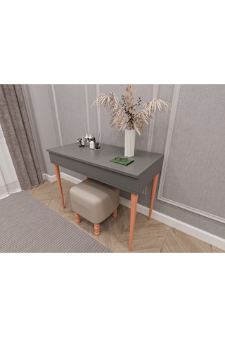 Asra Trend %100 Mdflam Aynalı Makyaj Masası Mam-01 Antrasit Antrasit