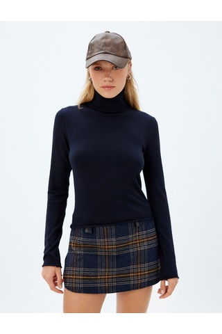 Koton Balıkçı Yaka Triko Kazak Uzun Kollu Slim Fit Lacivert 5wak90412ht Lacivert