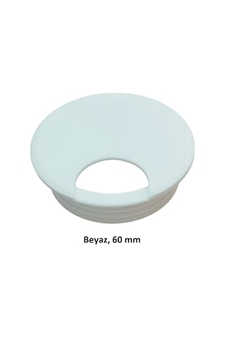Masa Üstü Kablo Kanalı Deliği Kapağı Beyaz Masa Kapağı 6 Cm 5 Adet
