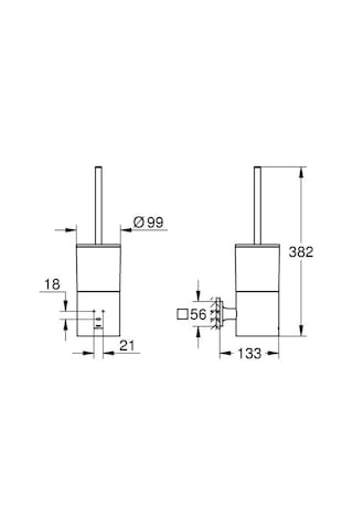 Grohe Allure Tuvalet Fırçası Seti - 40340001 Gümüş