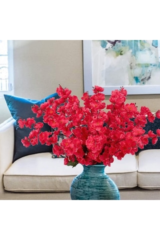 Nettenevime Yapay Çiçek Bahardalı Japon Kiraz Çiçeği 7 Dallı 57 CM Fuşya