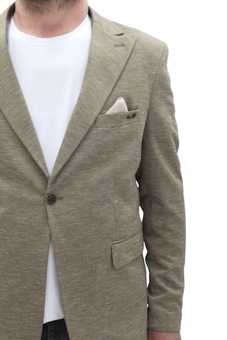 Twenhil Dmctekstil Erkek Ckt-203 Desenli İtalyan Kesim Dar Kalıp Tek Düğme Blazer Ceket Haki Yeşil
