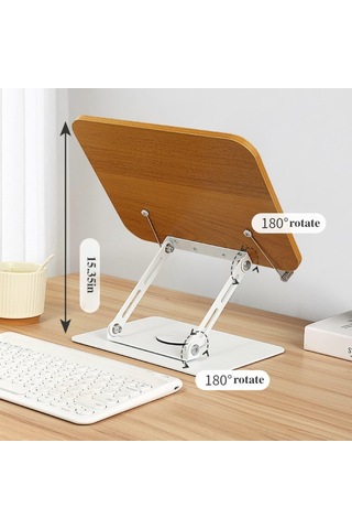 Ayarlanabilir Döner Okuma Standı, 360 Döner, Katlanabilir Tasarım, Ergonomik Yükseklik Ayarı, Okuma, Dizüstü Bilgisayar, Çizim Ve Çalışma