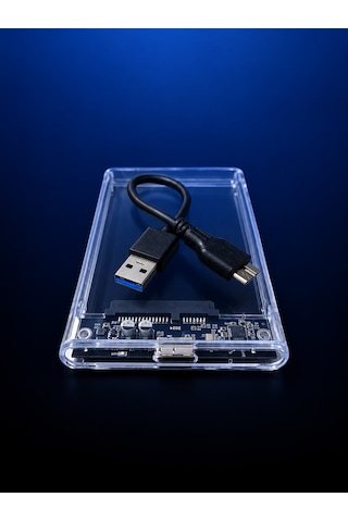 2.5" Usb 3.0 Harici Ssd Harddisk Şeffaf Taşınabilir Hdd Kutusu Sata