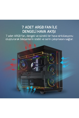Gamepower Warcry Ravora 7xargb Fan 750w 80+ Bronze Micro-atx Gaming Oyuncu Kasa