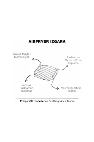 Ayrex Orret Home Airfryer Izgara Aparatı, Fritöz Aksesuarı, Airfryer Izgara Teli Xxl Model Uyumlu