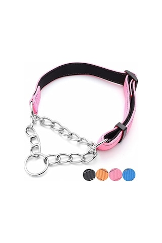 Martingale Köpek Tasması Geniş 2,5 Cm 2,5 Cm Reflektif Naylon Paslanmaz Çelik Zincirli Köpek Tasması Rahat Yumu Çok Renkli