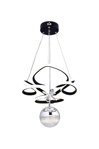 Helen Tek Toplu Modern Sarkıt Avize ,siyah Sarkıt Power Led Avize, 3 Renk Yanabilen Led Avize,