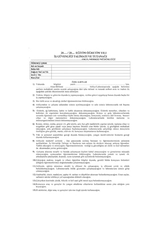 Meslek Lisesi Ve Mesem Öğrencileri İçin İşletmelerde Mesleki Eğitim İş Dosyası