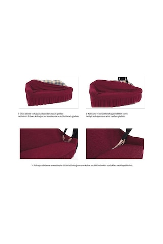 2 Kişilik Pamuklu Koltuk Kanepe Örtüsü Strech - 150x195 Kahve