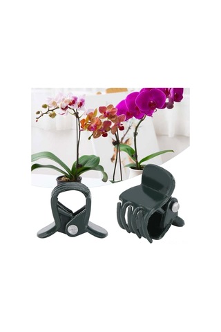 Springsun Bahçe Bitkileri Gelişimini Destekleyen 1.1cm Plastik Çiçek Sapı Sabitleyici Klip - 200 Adet Bahçe Aracı