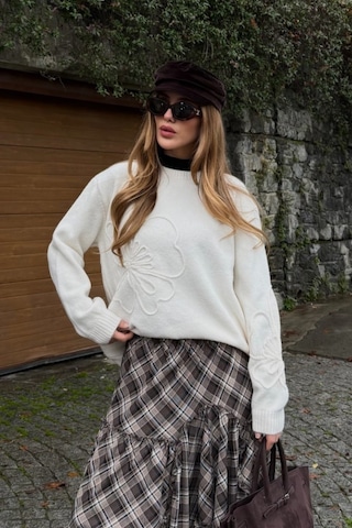 Laluvia Krem Süzeneli Kazak - 251085 Krem