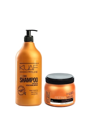 Kuaf Tuzsuz Şampuan 1 L Keratin Saç Maskesi 500 ML