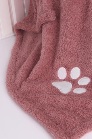 Pati Nakışlı Köpek Kurulama Havlusu Gül kurusu