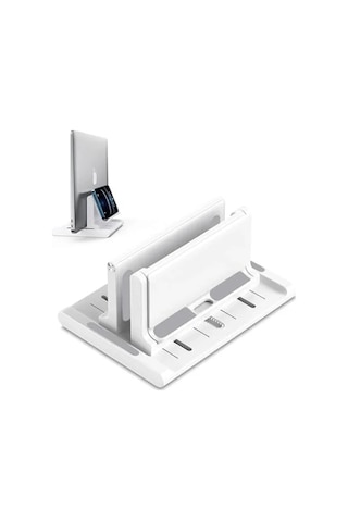 Ayarlanabilir Dikey Telefon Tutucu, Laptop Standı Beyaz Renk