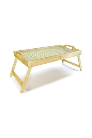 Bambu Serisi 50x30 Cm Camlı Ayaklı Dekoratif Tepsi
