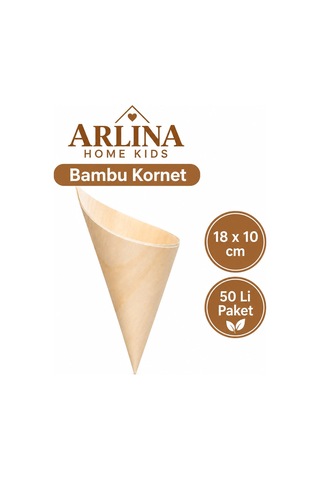 18 10 Cm Bambu Sunum Korneti 50 Li Pket