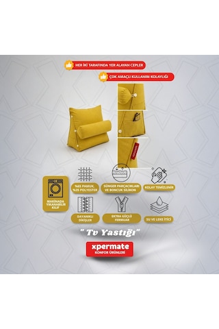 Xpermate Sırt, Bel, Boyun Destekli TV Okuma Yastığı Ameliyat Sonrası Sarı