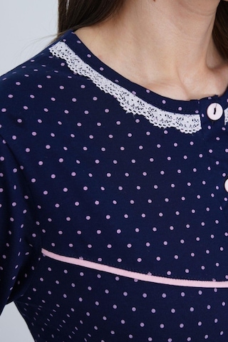 Mecit Pijama Mecit 6388 Lacivert %100 Pamuk Büyük Beden Kadın Pijama Takımı