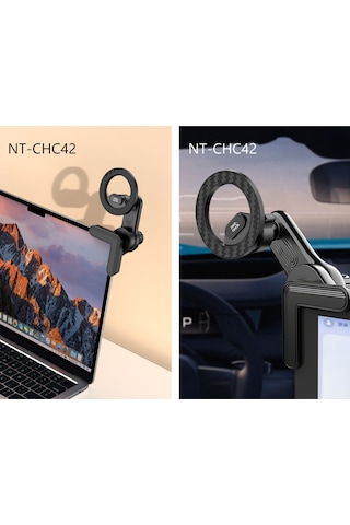 Nettech Nt-chc42 Tesla Laptop Ve Araç İçi Manyetik Etkili Telefon Tutucu - Siyah