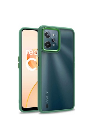 Zore Realme C31 Kılıf Msra Flora Kapak - Yeşil Yeşil