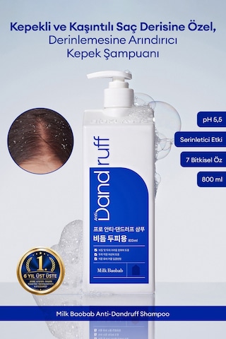 Derinlemesine Arındırıcı Kepek Şampuanı Mılk Baobab Pro Anti-dandruff Shampoo Tüm Saç Tipleri