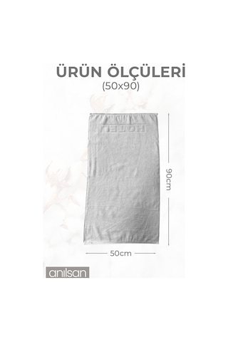 4'lü Beyaz Hotel El Havlusu - 50x90 Cm, 225 Gr, %100 Pamuk, Spa Ve Otel Havlusu, Günlük Kullanıma Uygun Beyaz
