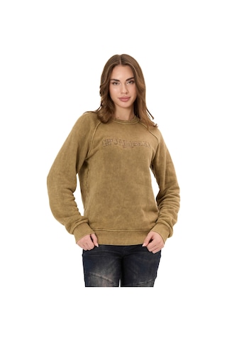 Cipo & Baxx Kadın Sweatshirt Modern Tasarımlı Uzun Kollu Günlük Sweatshirt Wl381 Kahverengi