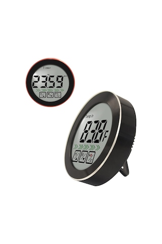 Sones 3'ü 1 Arada Oda Sıcaklığı Ölçümü + Prob Gıda Ölçümü + Geri Sayım Fonksiyonu Çok İşlevli Termometre Siyah