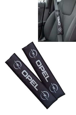 Opel Logolu Siyah Dijital Baskılı Araç Emniyet Kemer Pedi 2 Li Set - Konforlu & Şık Kemer Koruyucu