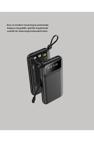 20.000 Mah 4 Çıkışlı Led Göstergeli Hızlı Şarj Powerbank Beyaz 00153770