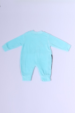 Hçm Bebek Kadife Tulum Uzun Kollu Çıtçıtlı Baskılı D5 Mavi