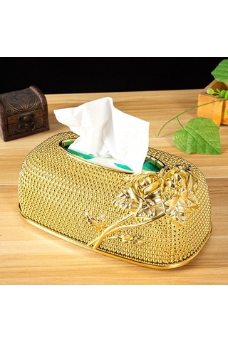 Pazly Tezgahı Suntek Peçete Kutusu Kapağı - Kağıt Ev Doku Araba Altın Oyuncak Altın