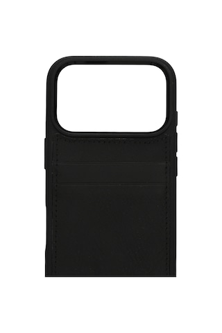 Vintage Wallet Kartlıklı Premium Deri Kılıf Apple Uyumlu iPhone 17 Pro Mat Siyah