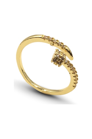 Zirkon Taşlı Çivi Model Ayarlanabilir Yüzük Gold Kararmaz Anti Alerjik Çok Renkli