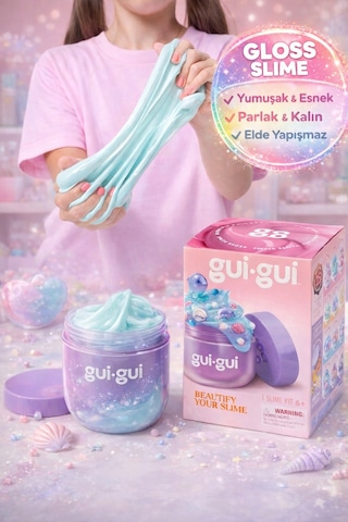 Gui Gui Beautify Your Slime Gloss Slime Seti Figürlü Dekorlu Saklama Kaplı Dıy Oyuncak - 1 Adet Çok Renkli