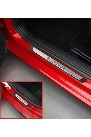 Hyundai Kona Krom Kapı Eşiği 2019 Ve Üzeri 4 Parça Paslanmaz Çelik Abs Çerçeve