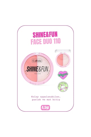 Callista Shine & Fun Face Duo Allık & Aydınlatıcı Paleti 110 Party Gang