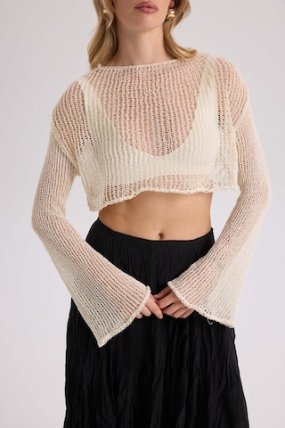 Mai Collection Mai Studios Co. Daisy Ekru İnce Triko Crop Ekru